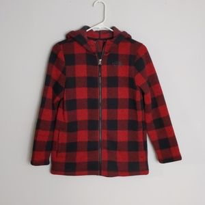 The North Face Red Buffalo Plaid Fleece Zip Jacket
